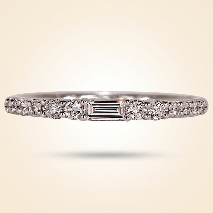 Half Eternity Baguette and Round Cut Diamond Band