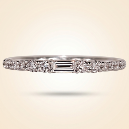 Half Eternity Baguette and Round Cut Diamond Band