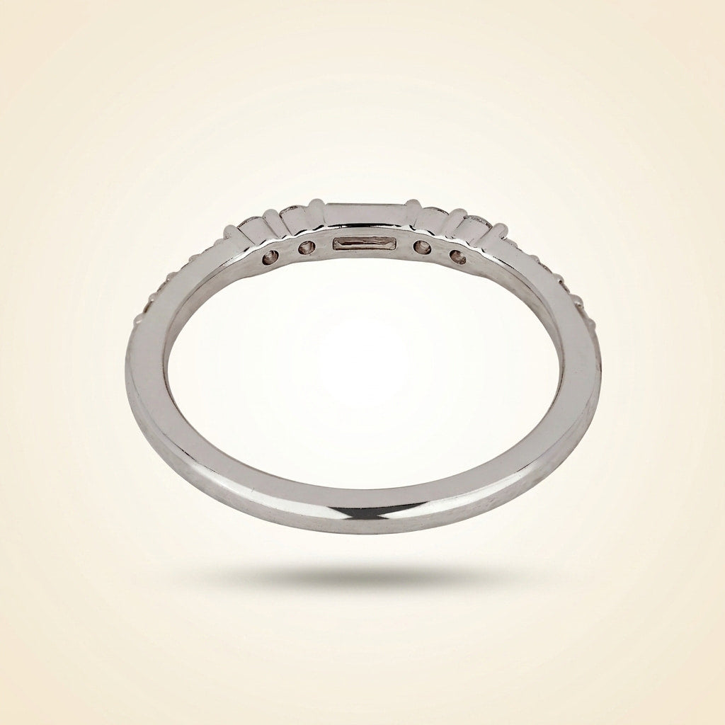 half eternity baguette and round cut diamond band