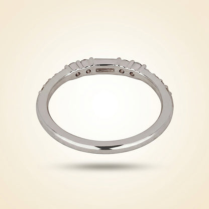Half Eternity Baguette and Round Cut Diamond Band