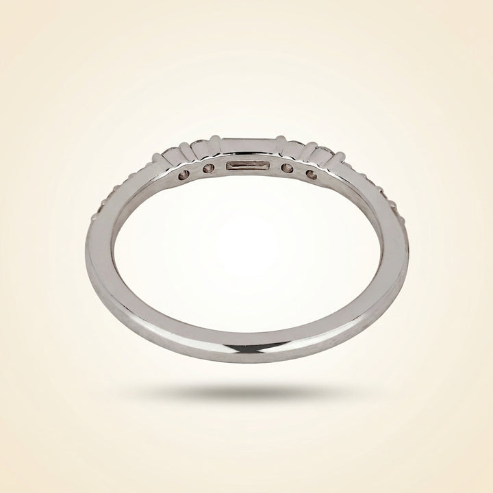 Half Eternity Baguette and Round Cut Diamond Band