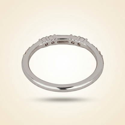 Half Eternity Baguette and Round Cut Diamond Band