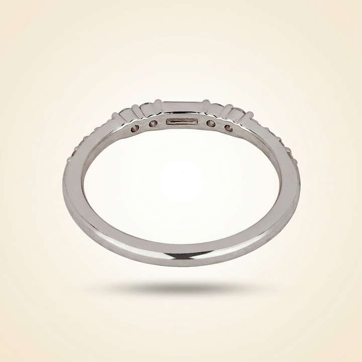 Half Eternity Baguette and Round Cut Diamond Band