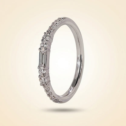 Half Eternity Baguette and Round Cut Diamond Band