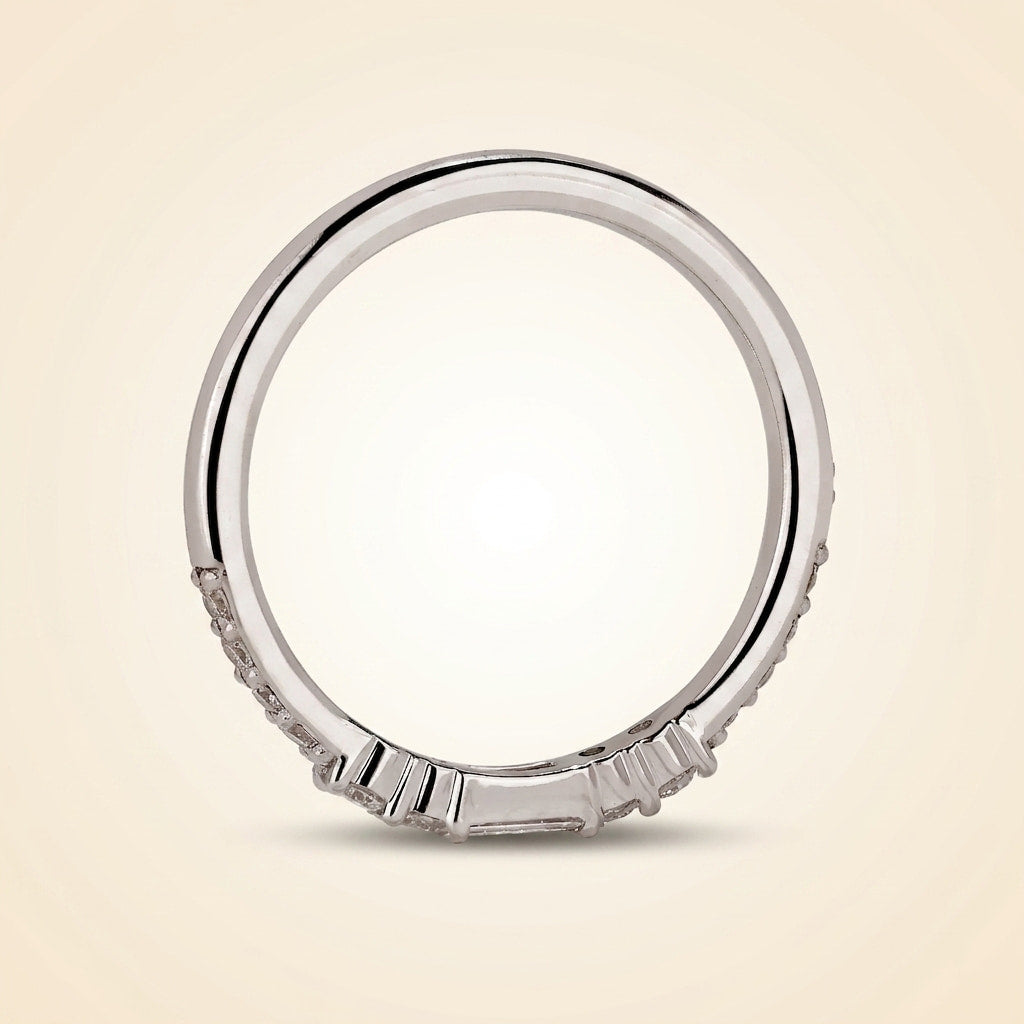 half eternity baguette and round cut diamond band