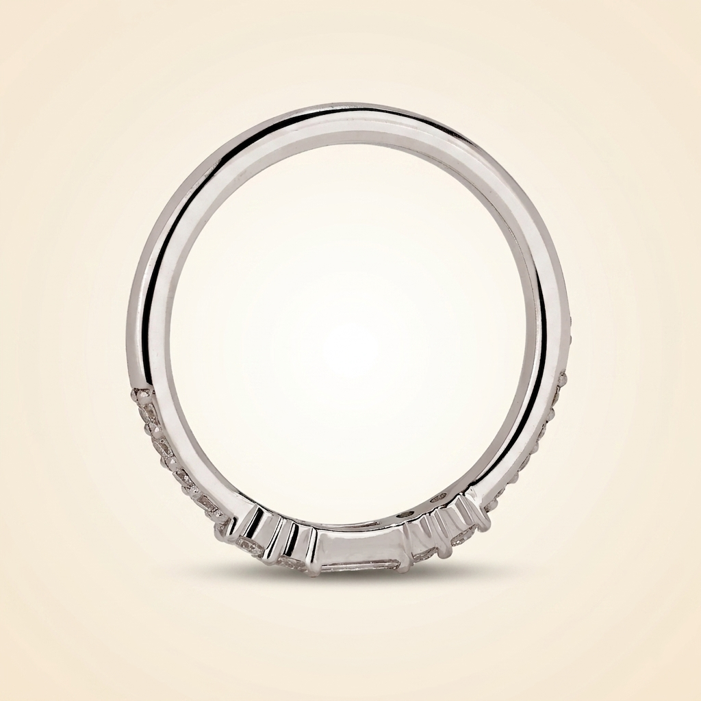 half eternity baguette and round cut diamond band