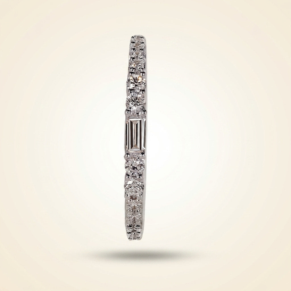 half eternity baguette and round cut diamond band