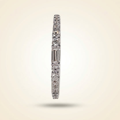 Half Eternity Baguette and Round Cut Diamond Band