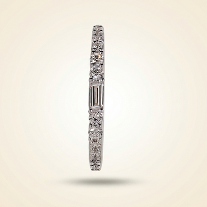 Half Eternity Baguette and Round Cut Diamond Band