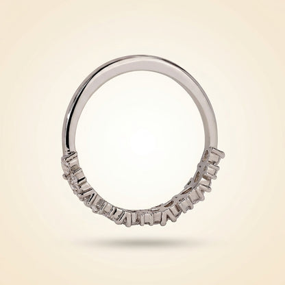 Cluster Pear and Round Cut Wedding Band