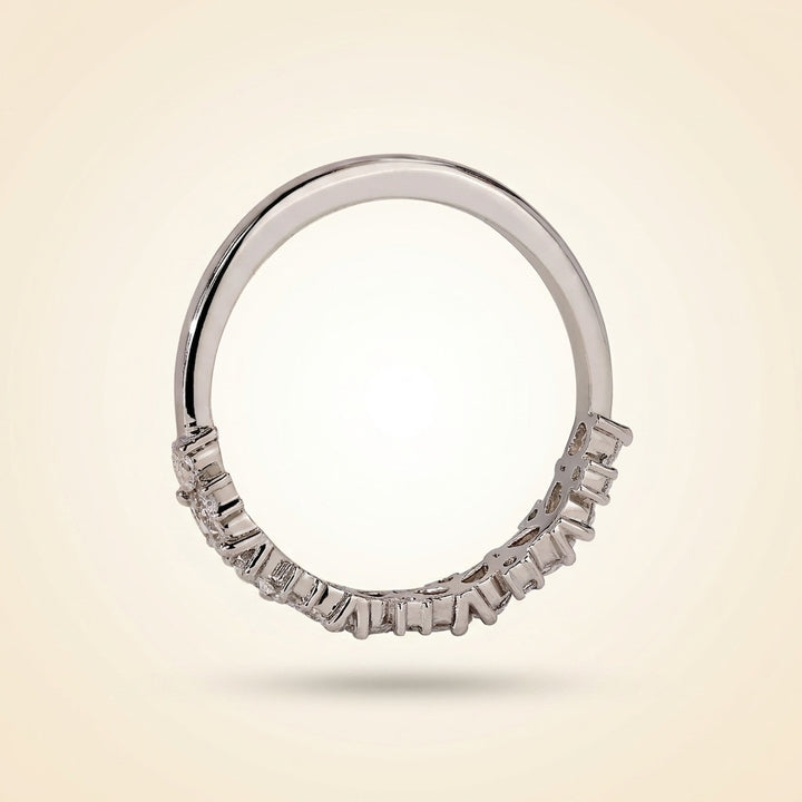 Cluster Pear and Round Cut Wedding Band