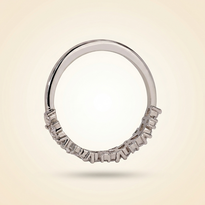 Cluster Pear and Round Cut Wedding Band