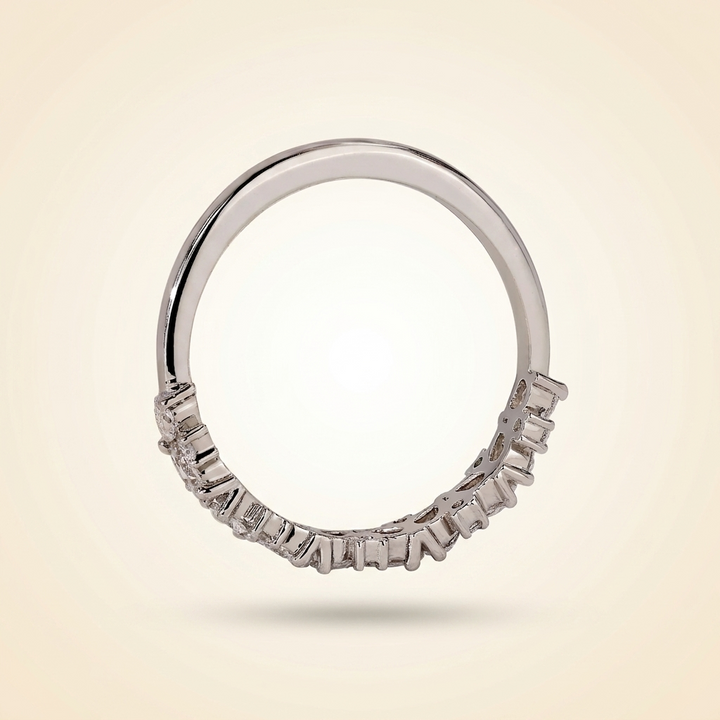 Cluster Pear and Round Cut Wedding Band