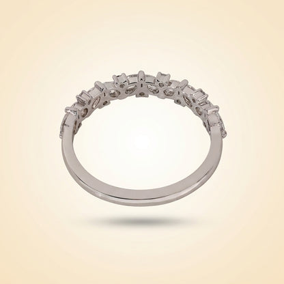 Cluster Pear and Round Cut Wedding Band