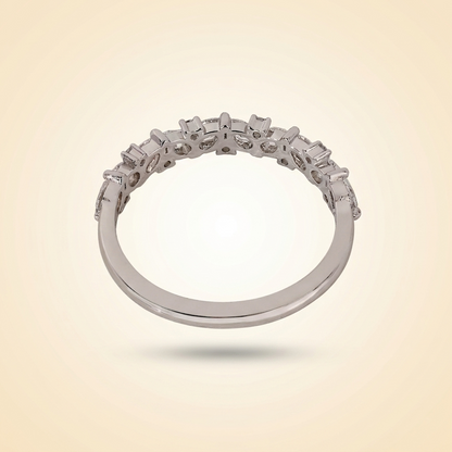 Cluster Pear and Round Cut Wedding Band