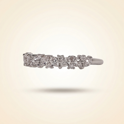 Cluster Pear and Round Cut Wedding Band