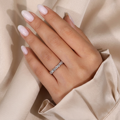 Cluster Pear and Round Cut Wedding Band