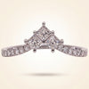 Princess Cut Chevron Diamond Curved Wedding Band