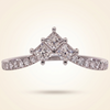 Princess Cut Chevron Diamond Curved Wedding Band