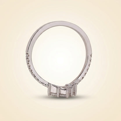 Princess Cut Chevron Diamond Curved Wedding Band
