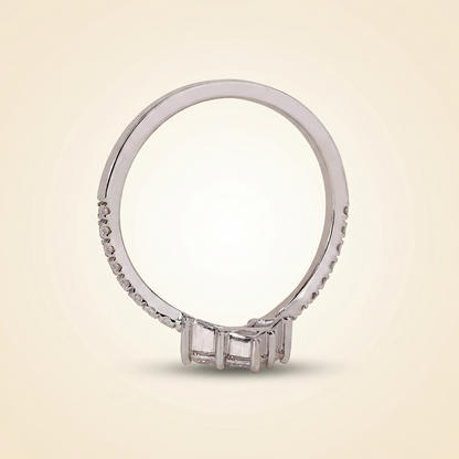 Princess Cut Chevron Diamond Curved Wedding Band
