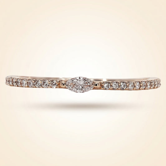 East-West Marquise Center Pave Diamond Band
