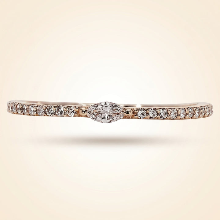 East-West Marquise Center Pave Diamond Band