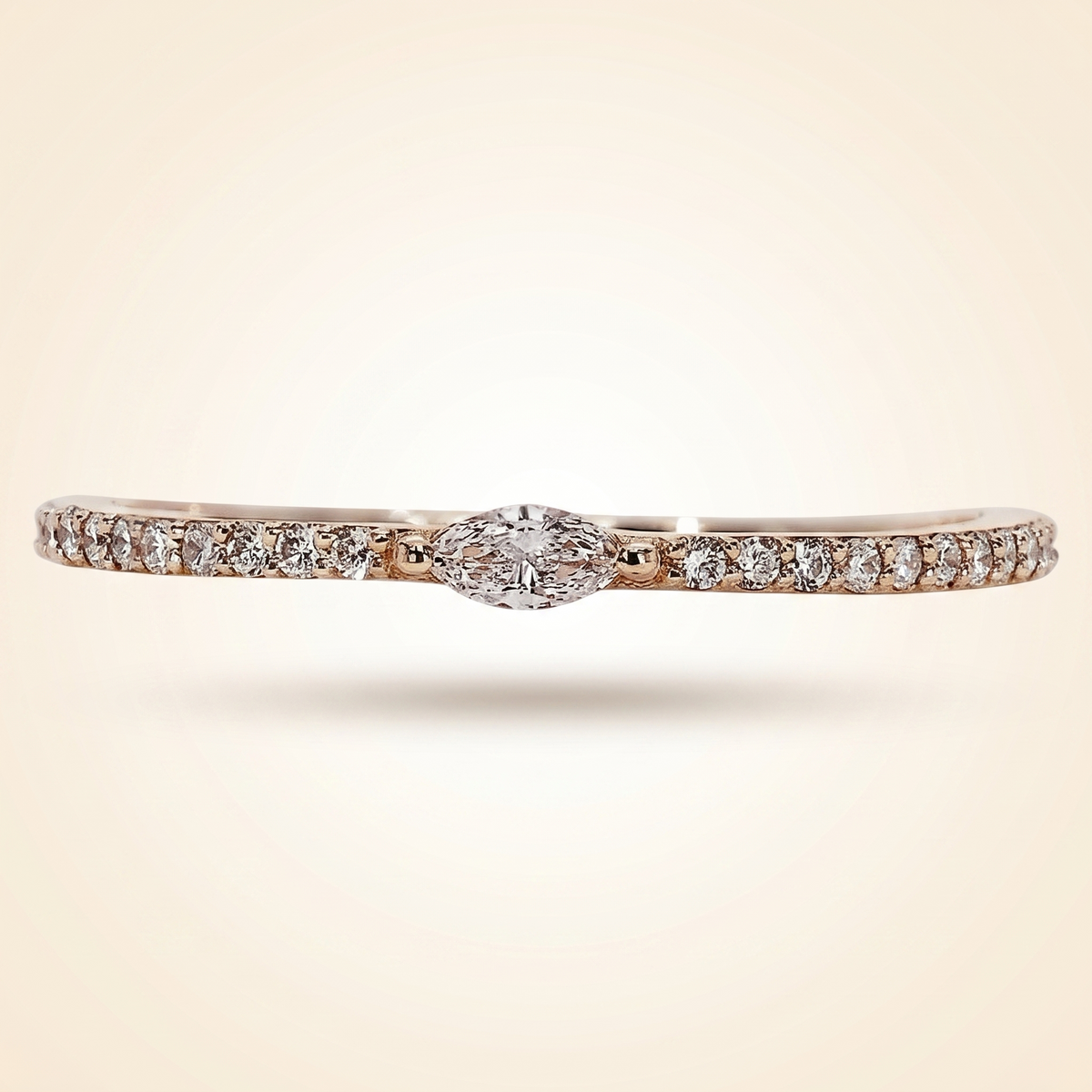 east-west marquise center pave diamond band