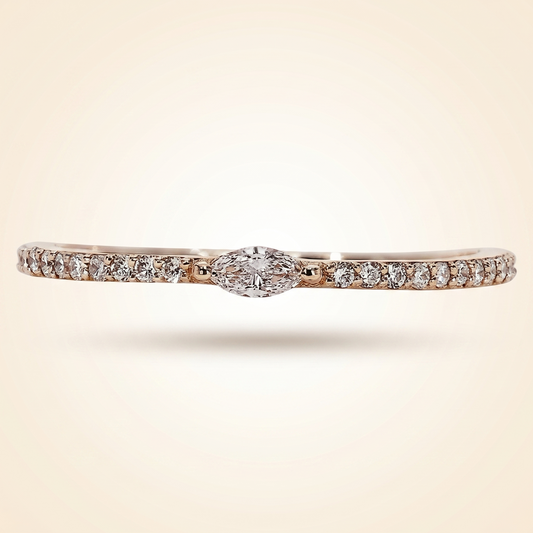 East-West Marquise Center Pave Diamond Band