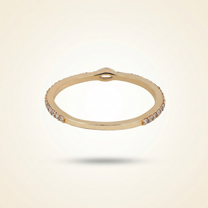 East-West Marquise Center Pave Diamond Band