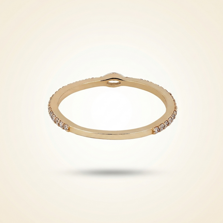 East-West Marquise Center Pave Diamond Band