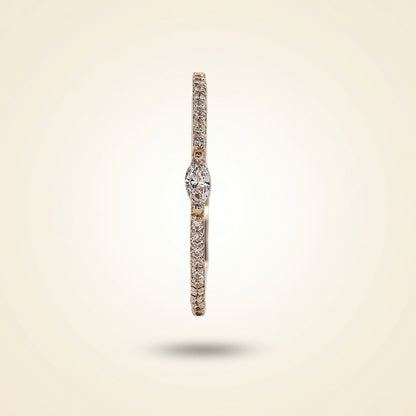 East-West Marquise Center Pave Diamond Band