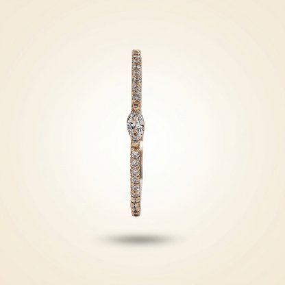 East-West Marquise Center Pave Diamond Band