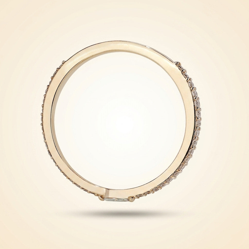 east-west marquise center pave diamond band