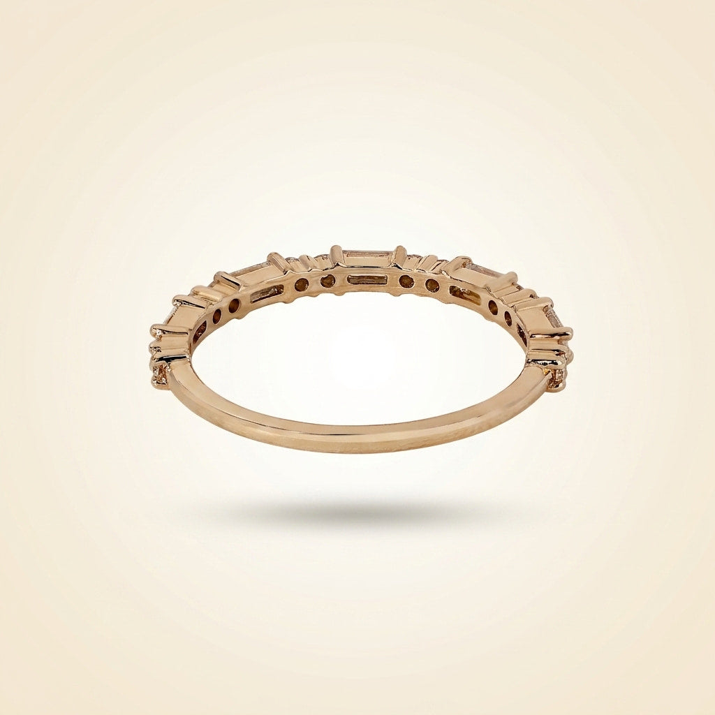 alternating baguette and round cut diamond band