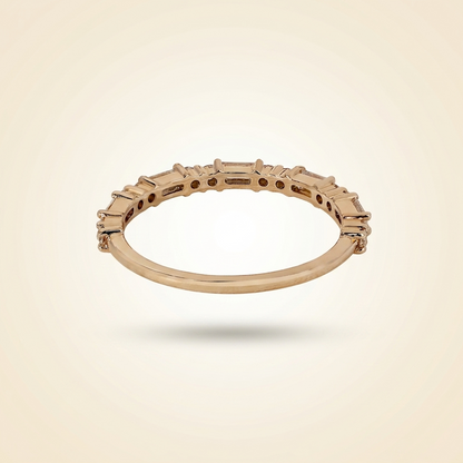 Alternating Baguette and Round Cut Diamond Band