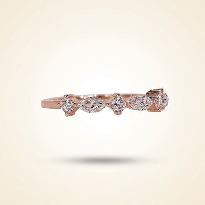 Alternating East-West Marquise and Round Diamond Band