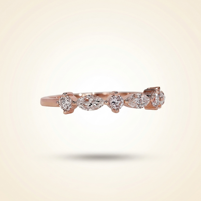 Alternating East-West Marquise and Round Diamond Band