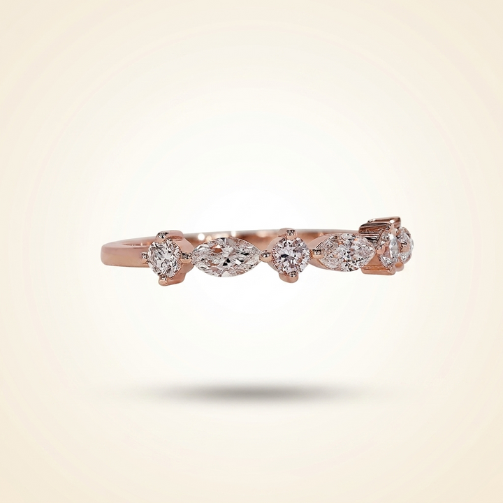 Alternating East-West Marquise and Round Diamond Band