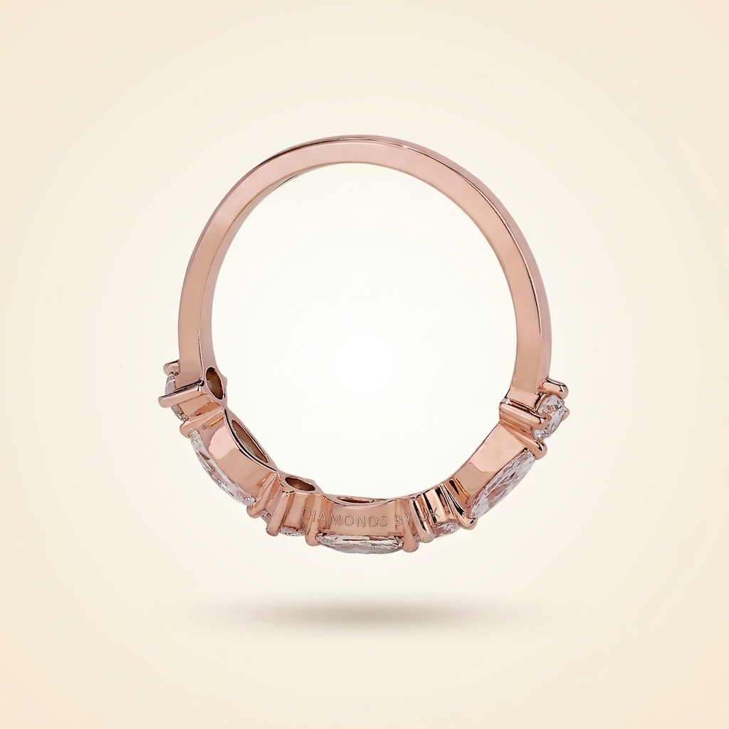 alternating east-west marquise and round diamond band