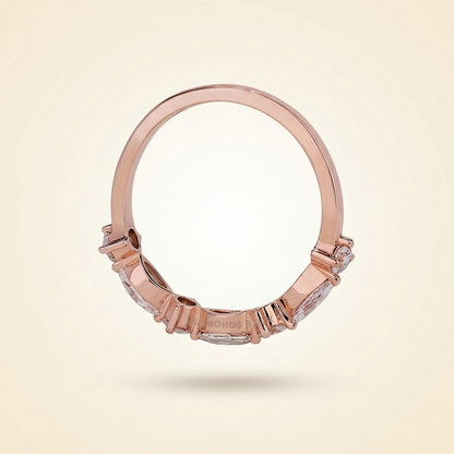 Alternating East-West Marquise and Round Diamond Band