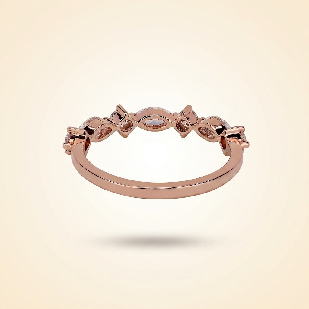 alternating east-west marquise and round diamond band