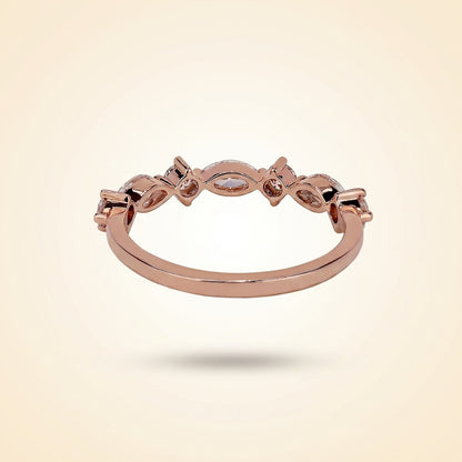 Alternating East-West Marquise and Round Diamond Band