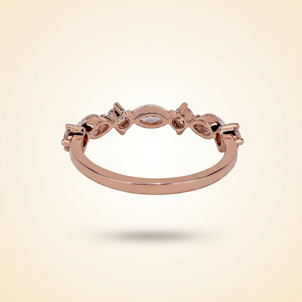 alternating east-west marquise and round diamond band