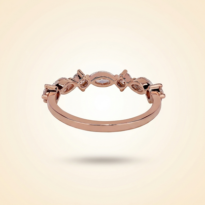 Alternating East-West Marquise and Round Diamond Band