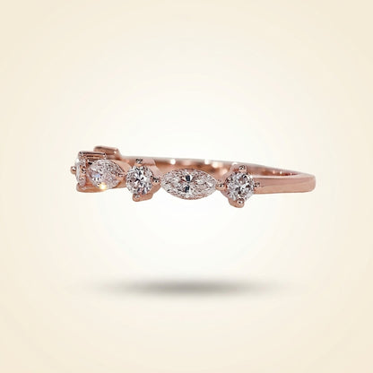 Alternating East-West Marquise and Round Diamond Band