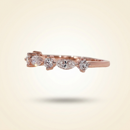 Alternating East-West Marquise and Round Diamond Band