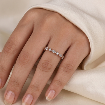 Alternating East-West Marquise and Round Diamond Band