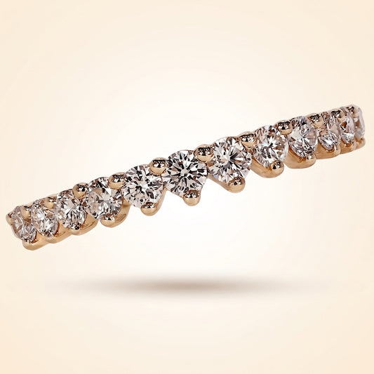 Graduated Round Cut Diamond Half-Eternity Band