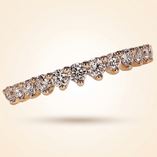 Graduated Round Cut Diamond Half-Eternity Band